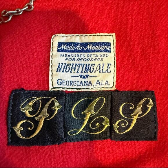 Vintage MCM Wool Nurse's Cape Wool Navy Red Lining One Size Prop Read - Picture 14 of 16